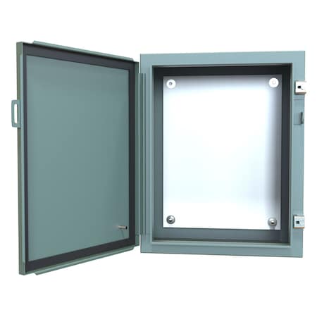 N12 Wallmount Enclosure With Panel, 20 X 16 X 8, Steel/Gray